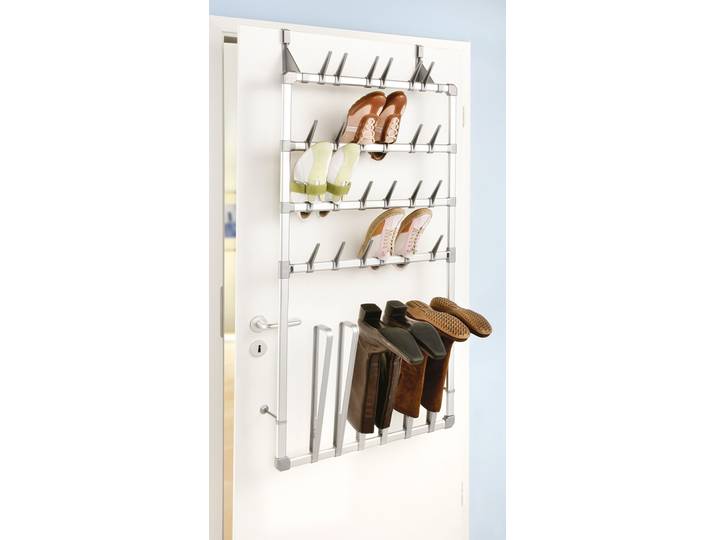 Schuhregal RUCO, grau (aluminiumfarben), Aluminium, Kunststoff, Regale, Schuhregal, Aluminium/Kunststoff, auch zur Wandbefestigung geeignet