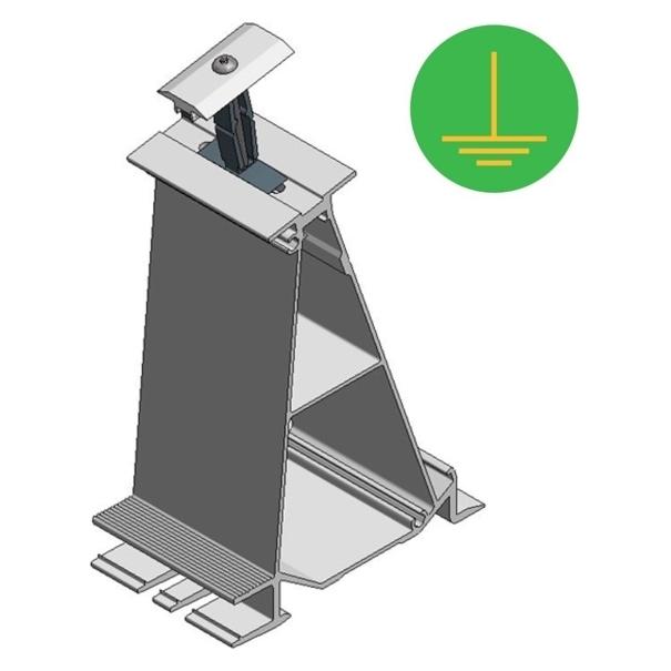 Van der Valk Solar Systems 724650 Hinterfuss mit Mittelklemme Flachdachmontage ValkPro+ L10 (Solaranlage Montagematerial) (724650)