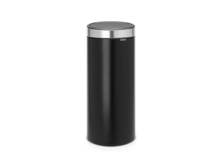 Brabantia Touch Bin New Mit Herausnehmbaren Kunststoffeinsatz, Matt Black/Matt Steel, 30 L
