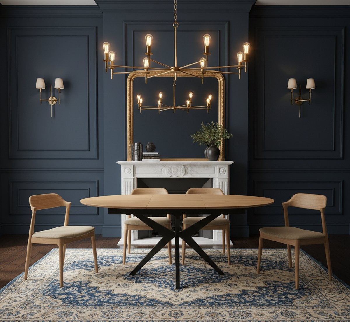 Novihome Ronde Uitschuifbare Eettafel - Zwart