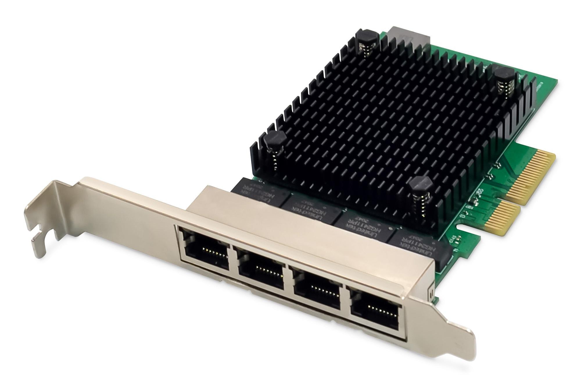 Digitus DN-10136 4-Port 2,5 Gigabit Ethernet Netzwerkkarte, RJ45, PCI Express, Realtek Chipsatz