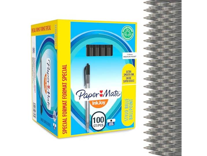 Paper Mate InkJoy 100RT stylo bille rétractable pointe moyenne (1\,0 mm) noir Lot de 100