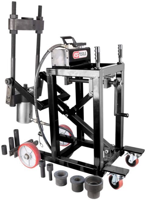 KS Tools 75t Presse à tourillon de direction, avec jeu de manchons 29 pièces, 29 pièces (460.3620)
