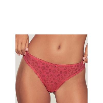 String LASCANA, Damen, Gr. 40/42, Spitze, blau (pink), Spitze, Obermaterial: 77% Polyamid, 23% Elasthan, Unterhosen String, aus Spitze in Kussmund-Optik