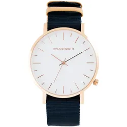 THREAD ETIQUETTE - MINIMALIST - rose gold / navy canvas timepiece / 42 MM