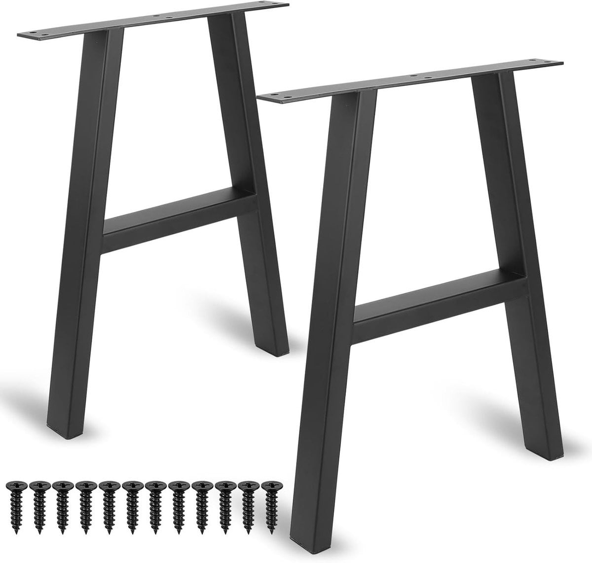 Set van 2 stuks zwarte stalen tafelpoten voor DIY meubels, 40 cm