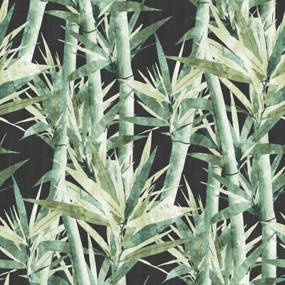 RoomMates Black & Green Lucky Bamboo Peel and Stick Wallpaper