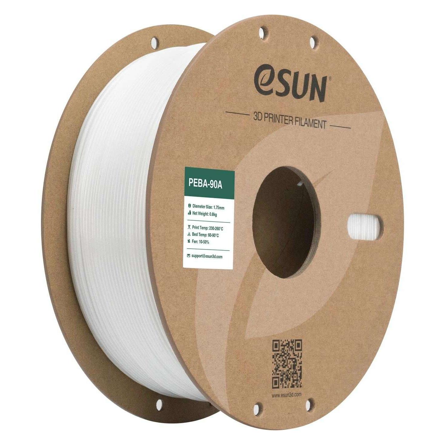 eSUN Filament PEBA 90A Weiss 1.75 mm 1 kg (PEBA, 800 g, 1.75 mm) (PEBA-90A175W08Y1)