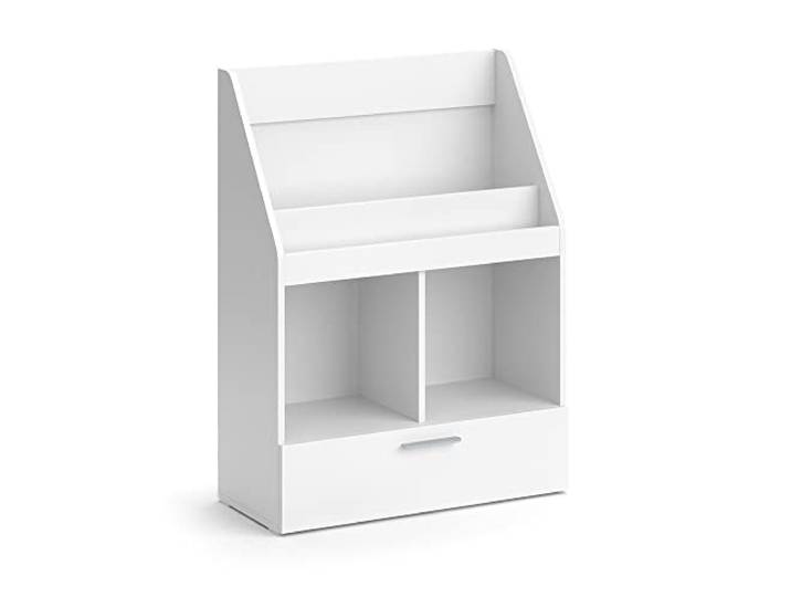 Vicco Kinderregal Luigi, Weiß, 72 x 96.2 cm mit Schublade, zur Aufbewahrung von Spielzeug und Büchern geeignet