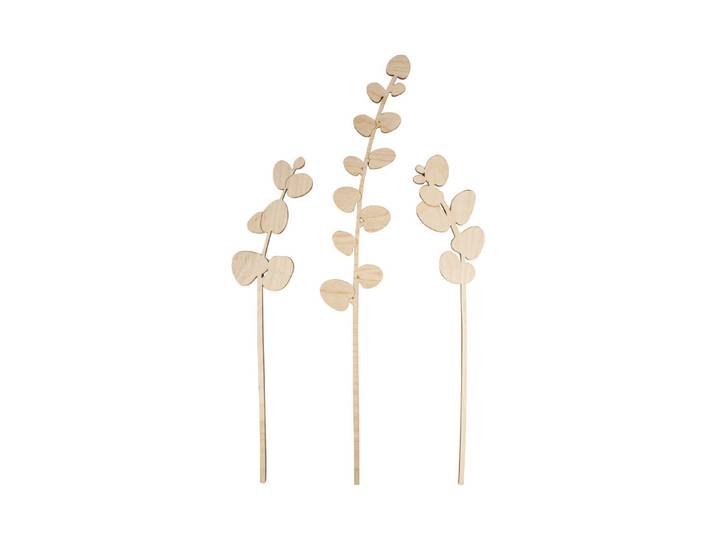 Holzstecker Eukalyptus, FSC Mix Credit, 32+42cm, sortiert, SB-Btl. 3Stück