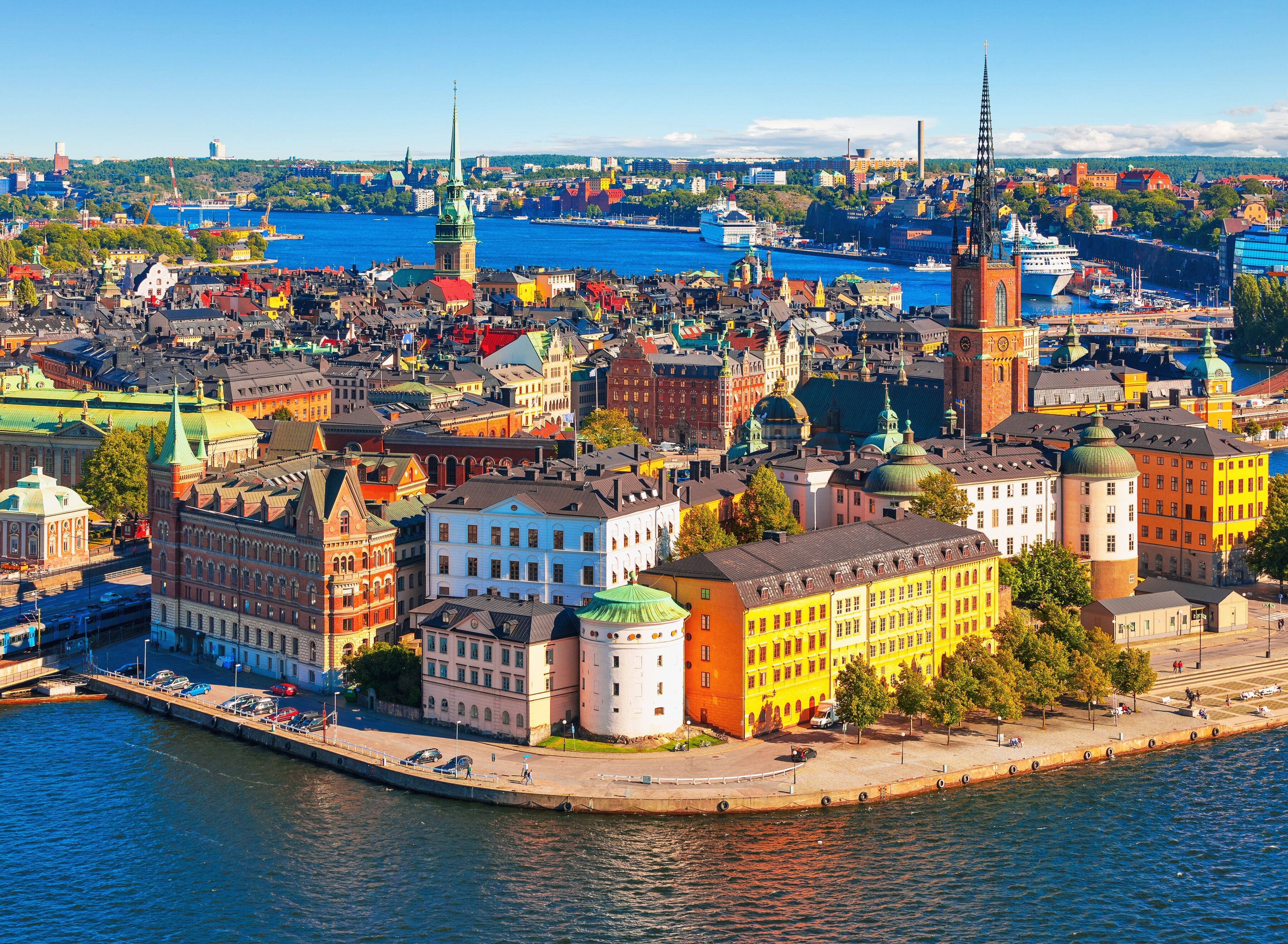 Fototapete PAPERMOON "Stockholm Old Town", bunt, B:2m L:1,49m, Vlies, Tapeten, Fototapete