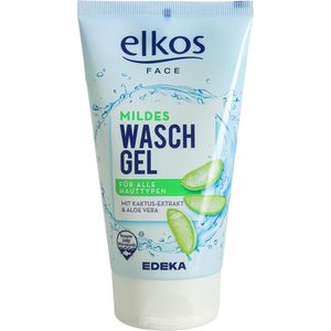 elkos Waschgel Face mild, feuchtigkeitsspendend, mit Kaktus-Extrakt und Aloe Vera, für alle Hauttypen, 150 ml