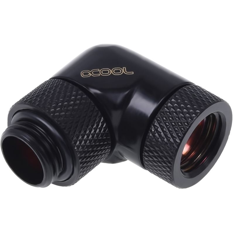 Alphacool HF Winkeladapter 90° drehbar G1/4 AG auf G1/4 IG - Deep Black