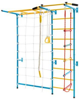 Costway 7 In 1 Kids Indoor Gym Playground Swedish Wall Ladder for Solid Wall-Yellow