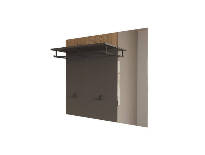 Vicco Wandgarderobe Irma Anthrazit/Artisan 106 x 95.8 cm mit Spiegel, Anthrazit, Eiche Artisan, Holzwerkstoff, Rechteckig, 106x95.8x27 cm, Garderobe, Garderobenpaneele