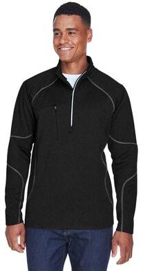 North End 88175 Adult Catalyst Performance Fleece Quarter-Zip Jacket in Black size XL