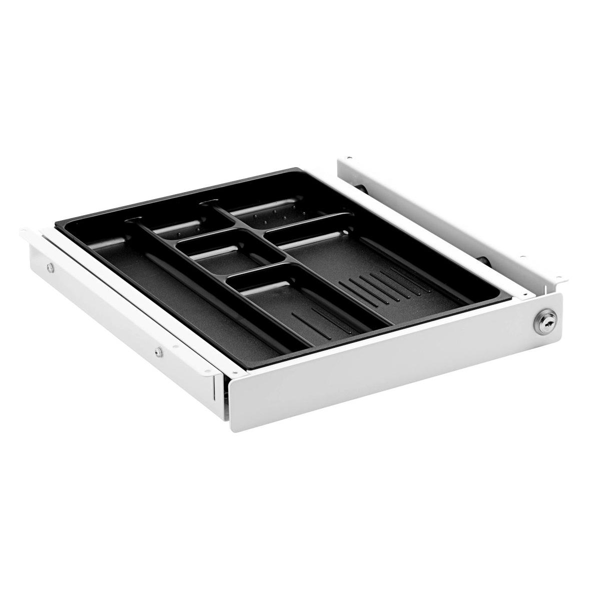 TecLines TUS015W ausziehbare Unterbau Schublade S inkl. Schloss, weiss (TUS015W)