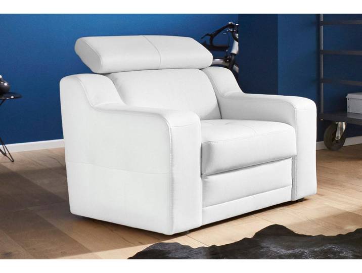 Sessel EXXPO - SOFA FASHION Lotos, Loungesessel , weiss (altweiß), B:95cm H:92cm T:98cm, Sessel, Sessel, mit Kopf- bzw. Rückenteilverstellung
