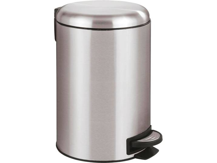 Mülleimer WENKO Leman , silber (silberfarben), B:25cm H:38cm T:32cm, Edelstahl, Mülleimer, Mülleimer, 12 Liter Fassungsvermögen