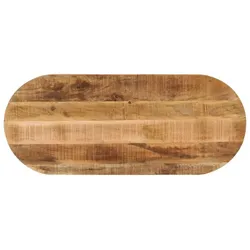 vidaXL Tischplatte 100x40x3,8 cm Oval Raues Massives Mangoholz
