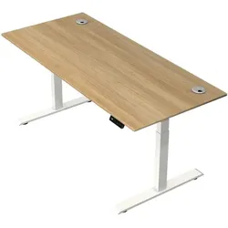 Kerkmann Steh-Sitztisch »Move 2 Plus« 180 x 80 cm - Gestell weiß braun, 180x127x80 cm