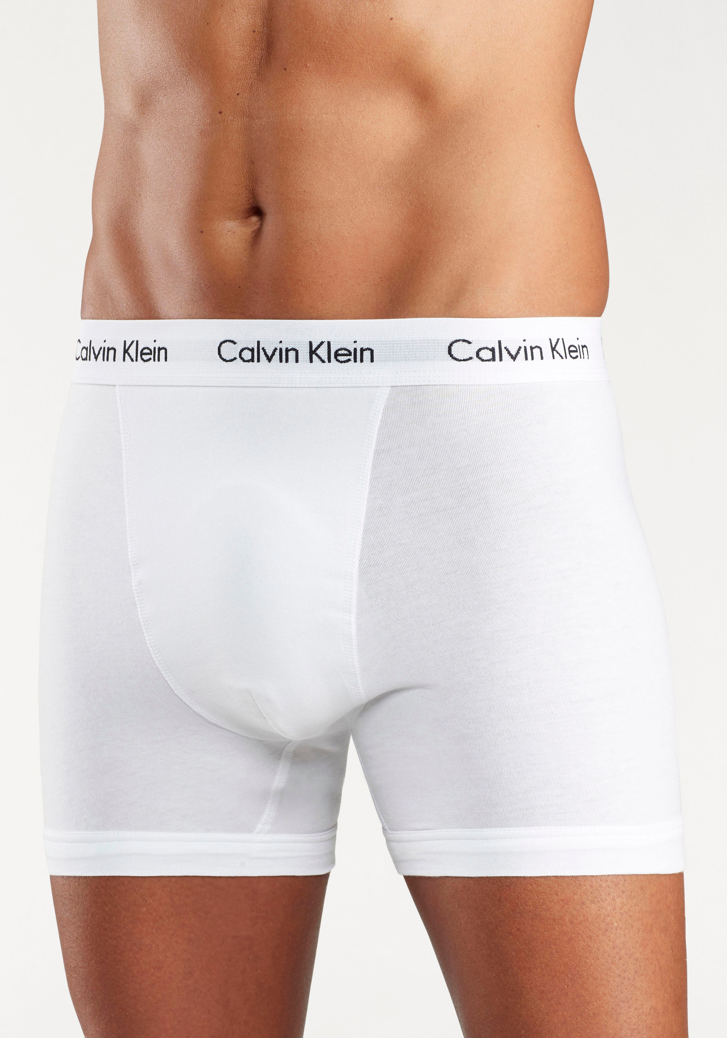 Boxer "CK Boxer 3x", Herren, Gr. M (6), 3 Stk., weiß, Obermaterial: 95% Baumwolle, 5% Elasthan, CALVIN KLEIN UNDERWEAR, Unterhosen Boxer, mit Logoschriftzug am Bund