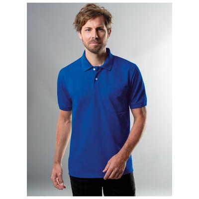 Poloshirt TRIGEMA "TRIGEMA Polohemd mit Brusttasche", Herren, Gr. 4XL, blau (royal), Piqué, 100% Baumwolle, Basic, normal, ohne Ausschnitt, Shirts