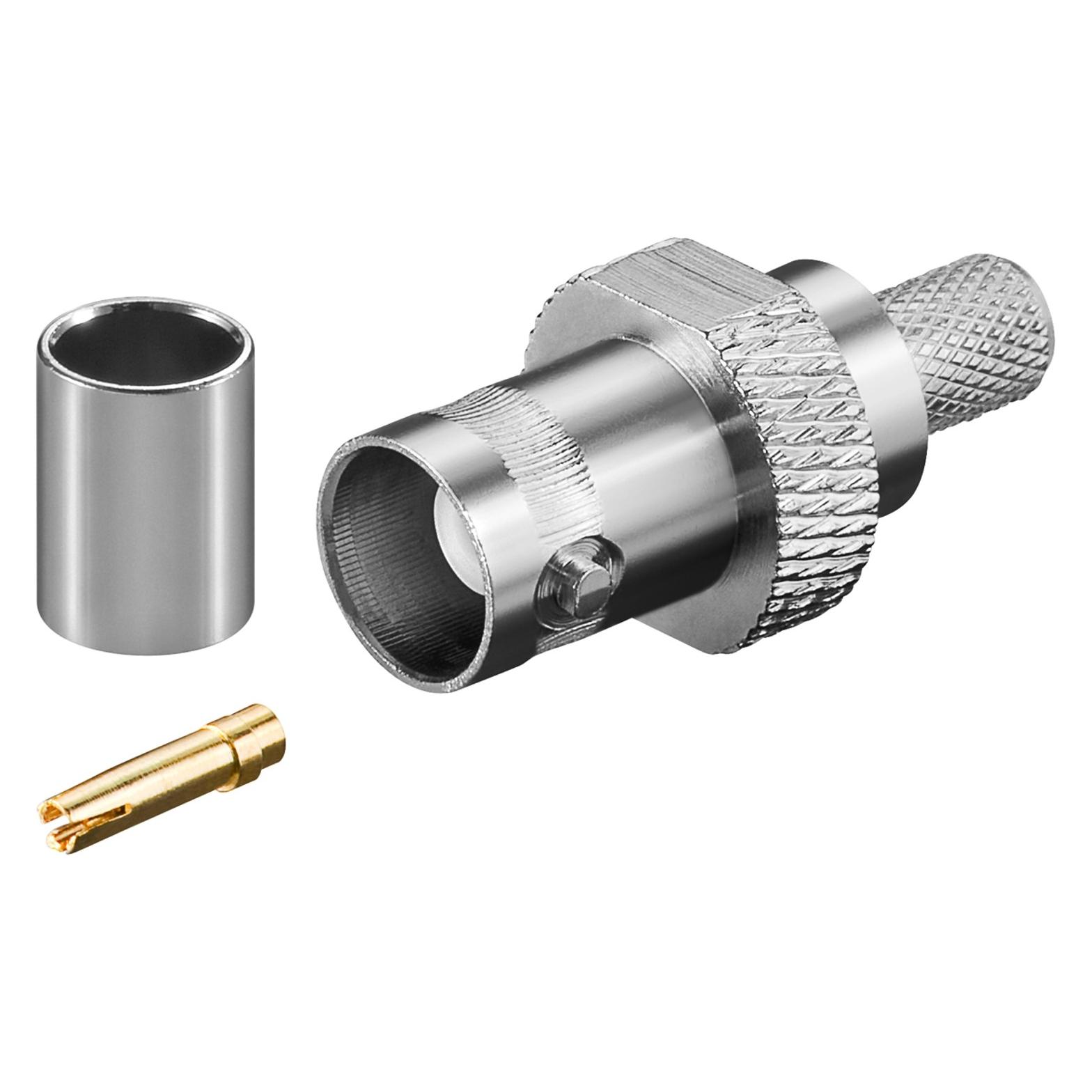 Goobay BNC-Crimpkupplung mit Gold Pin (11358)