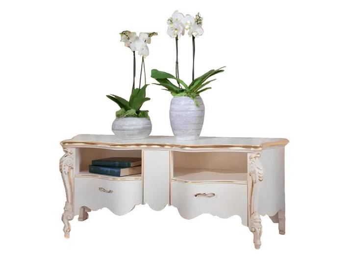 Xlmoebel TV-Schrank Holztisch TV-Regal mit Stauraum und klassischem Design (1-St., TV-Ständer) Hergestellt in Europa