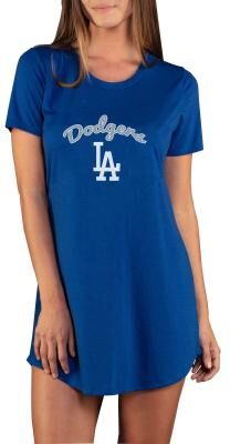 MLB Marathon Women's Night Shirt (Size Medium) Los Angeles Dodgers, Polyester,Rayon