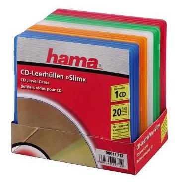Hama CD-Slim-Box, PP, 20er-Pack, farbig (00011712)