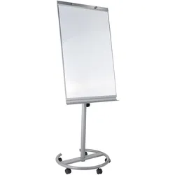 Flipchart mit Whiteboard, auf Rollen, Kunststoff, Aluminium, weiß, grau