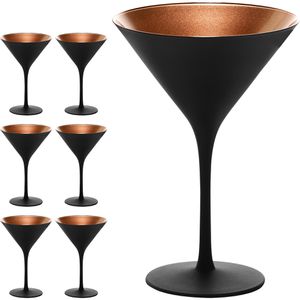 Stölzle-Lausitz Cocktailgläser Elements, aus bruchsicherem Glas, Schwarz/Bronze, 240 ml, 6 Stück
