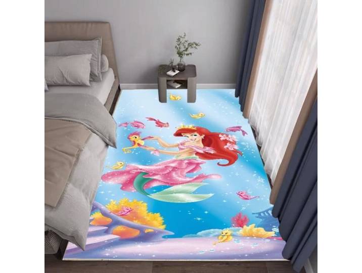 NVY-8632 Tapis de jeu Disney la petite sirène pour enfants antidérapant pour chambre à coucher salon cuisine décor de