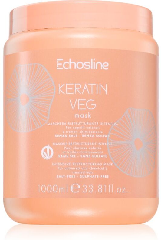 Echosline Keratin veg Mask masque nourrissant intense pour cheveux secs et poreux avec acides aminés 1000 ml