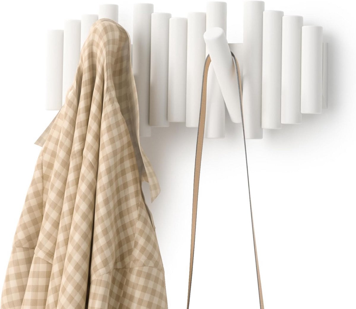 Inklapbare wandhaken met 5 haken voor jassen en accessoires