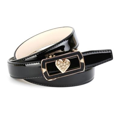 Ledergürtel ANTHONI CROWN, Damen, Gr. 80, schwarz, Leder, unifarben, Gürtel Ledergürtel, mit aufwendiger Schmuck-Schließe, Herz