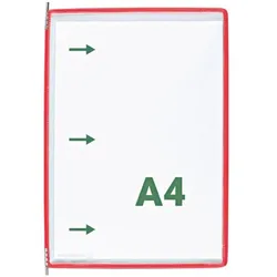 Tarifold 10er Set Sichttafeln DIN A4 Edelstahldrehzapfen rot