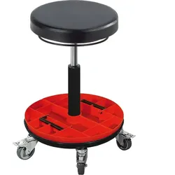 Meychair Arbeitsdrehhocker mit PU-Sitz und Toolbox höhenverstellbar