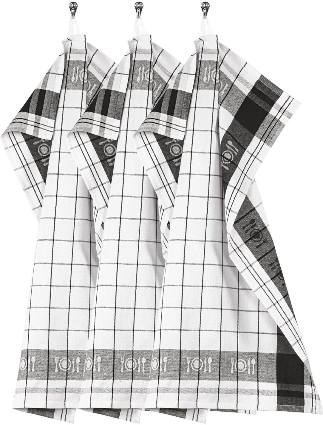Geschirrtuch "Tiseco Pharao 3er Set", schwarz, Obermaterial: 100% Baumwolle, Geschirrtücher, Geschirrtuch schwarz Einheitsgröße