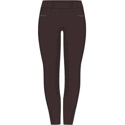 euro-star Damen Reitleggings ERMaxima FullGrip Maroon Dunkelbraun, Größe: 42