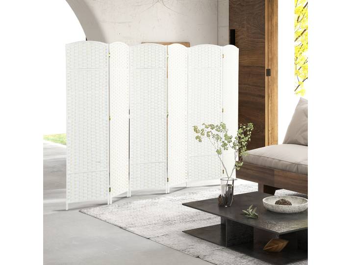 HOMCOM Séparateur 6 Panneaux Pliable Blanc pour Salon/Bureau