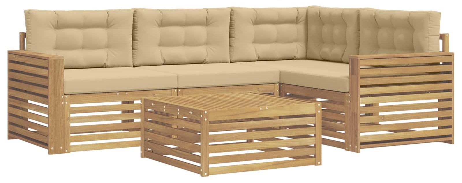 Garnitur aus 5 Outdoor-Sofas, Farbe Beige, Maße: 79 x 79 x 37 cm