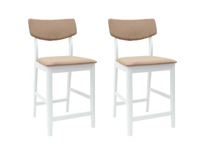 POUFGDR Esszimmerstühle, 2 Stück, Massivholz, Gummi, Weiß Modernes Design, geschwungene Sitzfläche, elegante Rückenlehne, Verwendung im Innenbereich, einfache Reinigung mit feuchtem