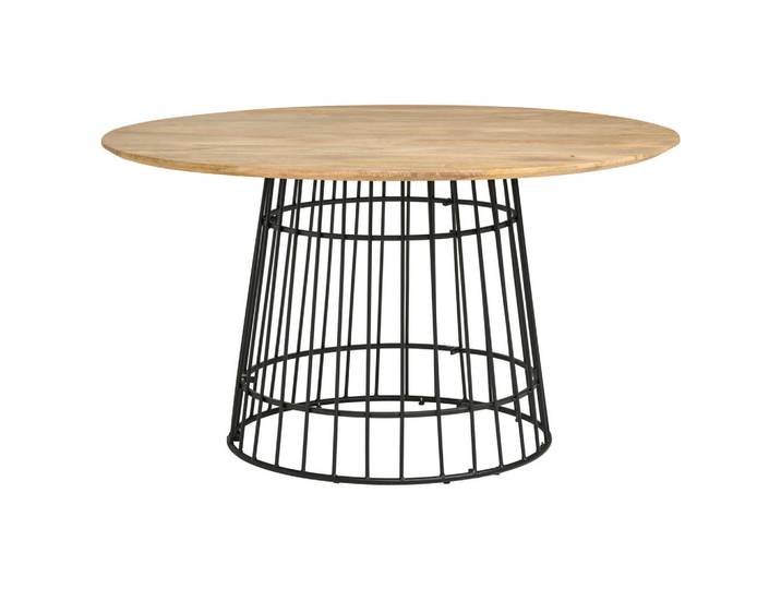 Livetastic Esstisch, Natur, Holz, Metall, Mangoholz, massiv, rund, konisch, 76x140x140 cm, Esszimmer, Tische, Esstische, Esstische rund