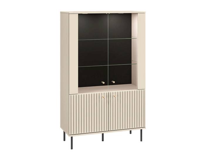 Petits-meubles Vitrine Nova Beige, Holzwerkstoff, 92x151x40 cm, Esszimmer, Vitrinen, Vitrinenschränke