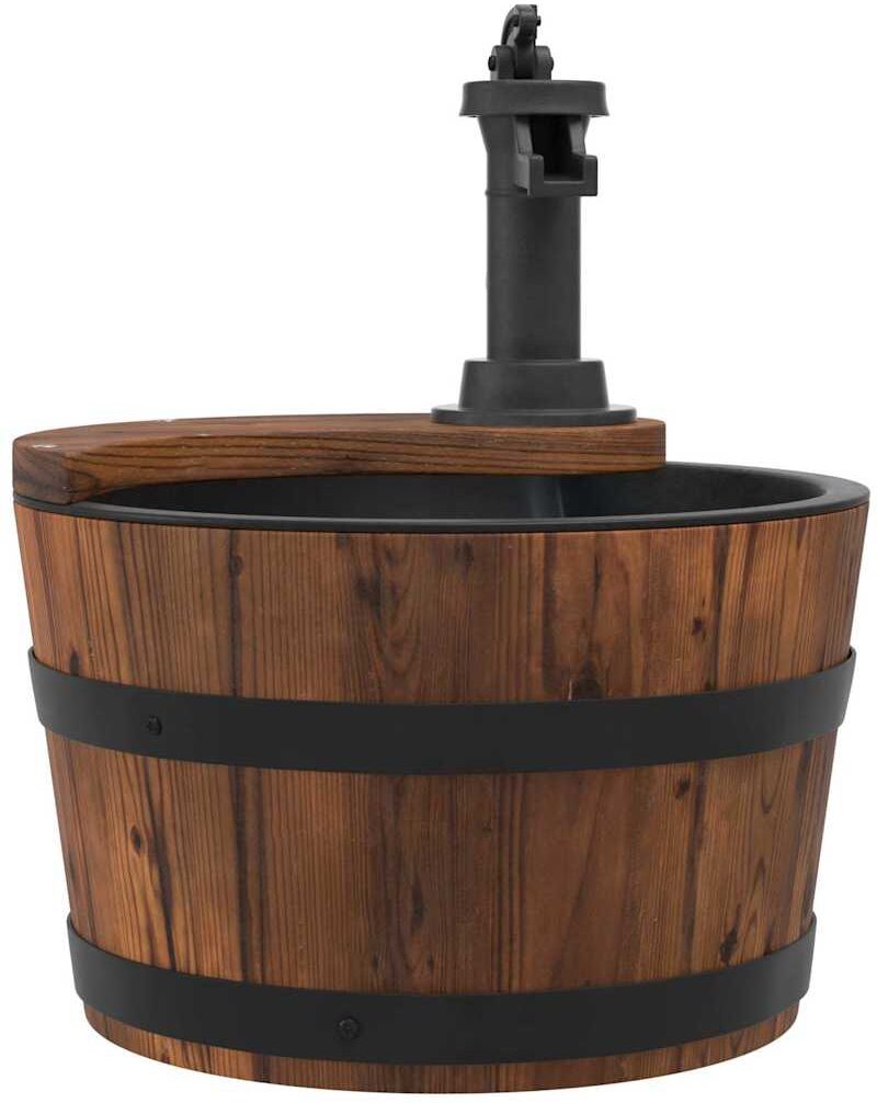 vidaXL Fontaine à eau avec pompe 28x28x34,5 cm Bois de sapin massif
