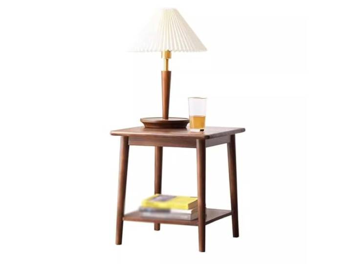YCCHAH Sofatisch Nordic Einfache Alle Massivholz Kleine Kaffee Tisch Wohnzimmer Quadratischen Sofa Seite Lagerung Rack Blume Stehen Wohnzimmer-Beistelltisch