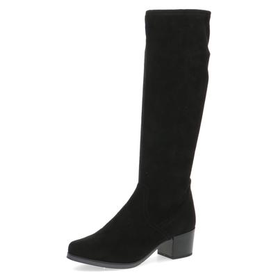 Stiefel CAPRICE, Damen, Gr. 42, Textil, XS-Schaft, schwarz, Schuhe Stiefel, Blockabsatz, Schlupfstiefel mit Stretch-XS-Schaft in schmaler Form
