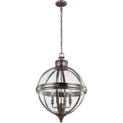 Elstead Lighting, Kronleuchter, Adams Kronleuchter E14 4-fach Antikes Nickel (49.80 cm)